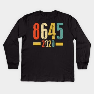 Distressed vintage 8645 gifts 2020 Anti Trump Kids Long Sleeve T-Shirt